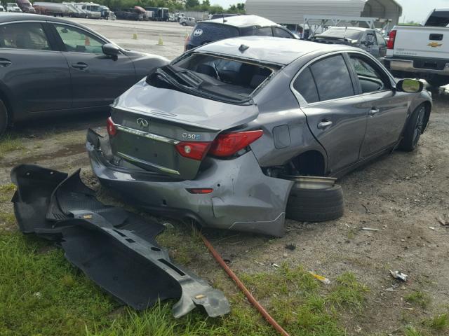 JN1AV7AP3EM690128 - 2014 INFINITI Q50 HYBRID GRAY photo 4