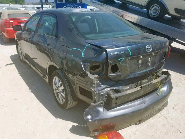 1NXBU4EE5AZ165427 - 2010 TOYOTA COROLLA BA BLACK photo 3