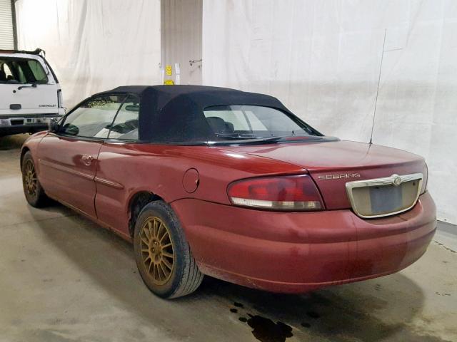 1C3EL55RX4N116434 - 2004 CHRYSLER SEBRING LX RED photo 3