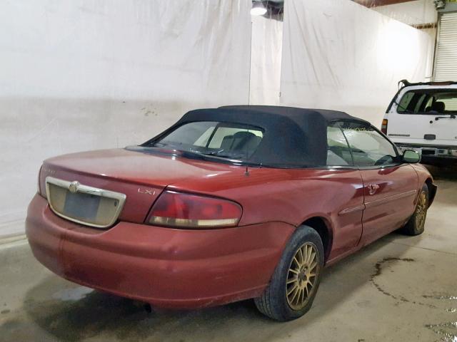 1C3EL55RX4N116434 - 2004 CHRYSLER SEBRING LX RED photo 4