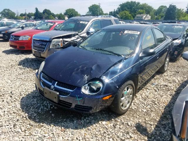 1B3ES56CX5D118119 - 2005 DODGE NEON SXT BLUE photo 2