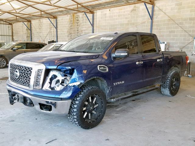 1N6AA1EJ2HN508443 - 2017 NISSAN TITAN S BLUE photo 2