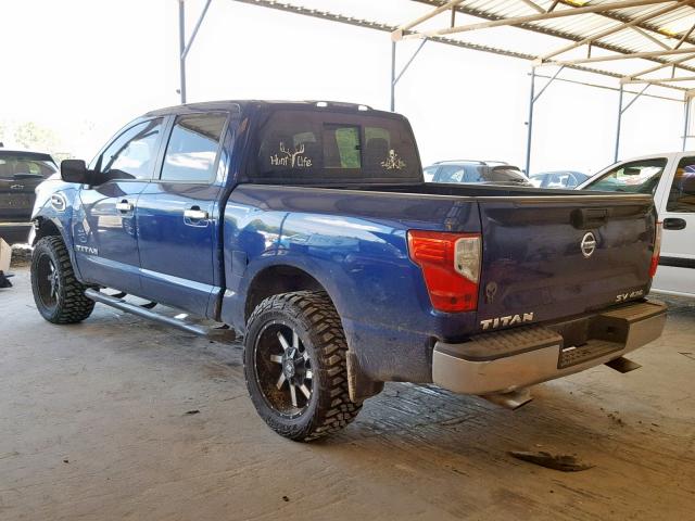 1N6AA1EJ2HN508443 - 2017 NISSAN TITAN S BLUE photo 3