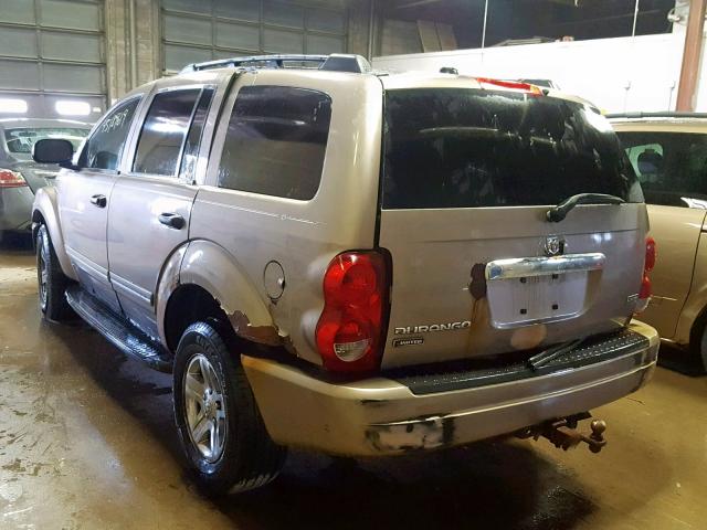 1D8HD58D75F537112 - 2005 DODGE DURANGO LI BEIGE photo 3