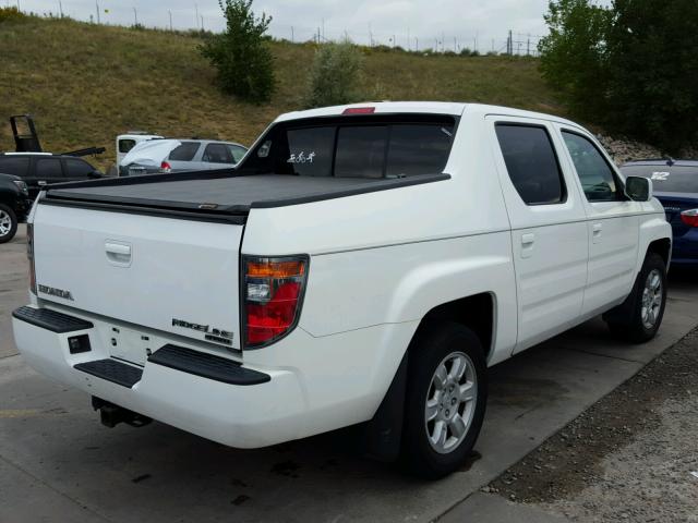 2HJYK16456H526668 - 2006 HONDA RIDGELINE WHITE photo 4