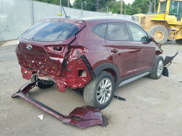 KM8J3CA44HU456405 - 2017 HYUNDAI TUCSON LIM MAROON photo 4