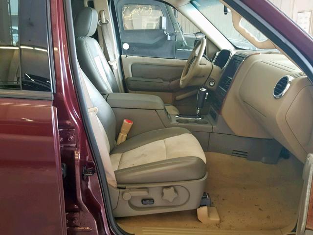 1FMEU74E47UA89322 - 2007 FORD EXPLORER E BURGUNDY photo 5