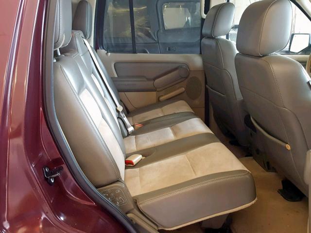 1FMEU74E47UA89322 - 2007 FORD EXPLORER E BURGUNDY photo 6