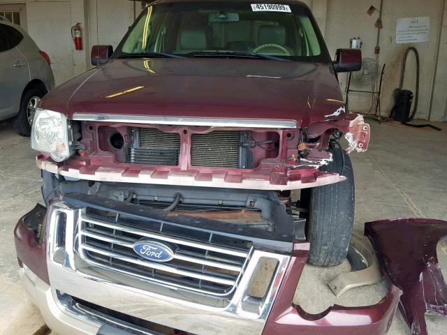 1FMEU74E47UA89322 - 2007 FORD EXPLORER E BURGUNDY photo 9