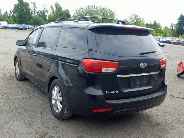 KNDMB5C10G6157208 - 2016 KIA SEDONA LX BLACK photo 3