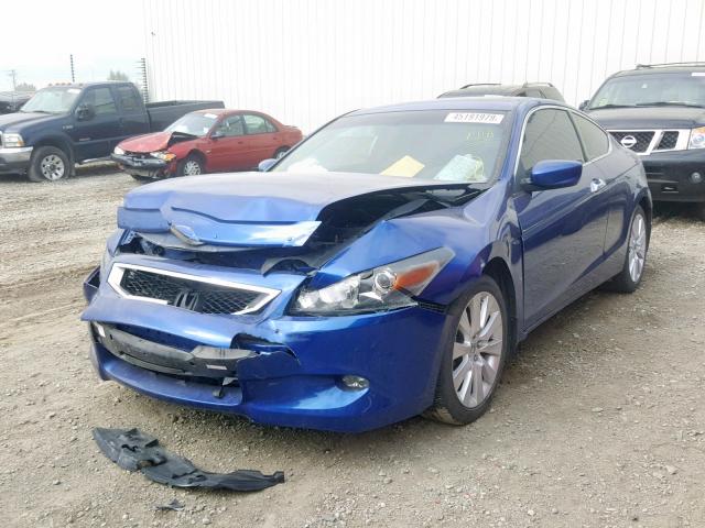 1HGCS21818A801129 - 2008 HONDA ACCORD EXL BLUE photo 2