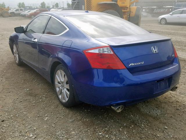 1HGCS21818A801129 - 2008 HONDA ACCORD EXL BLUE photo 3