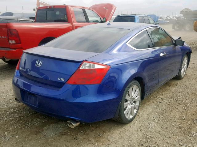 1HGCS21818A801129 - 2008 HONDA ACCORD EXL BLUE photo 4