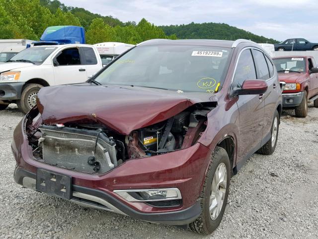 5J6RM4H75FL014739 - 2015 HONDA CR-V EXL MAROON photo 2