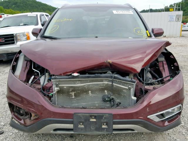 5J6RM4H75FL014739 - 2015 HONDA CR-V EXL MAROON photo 9