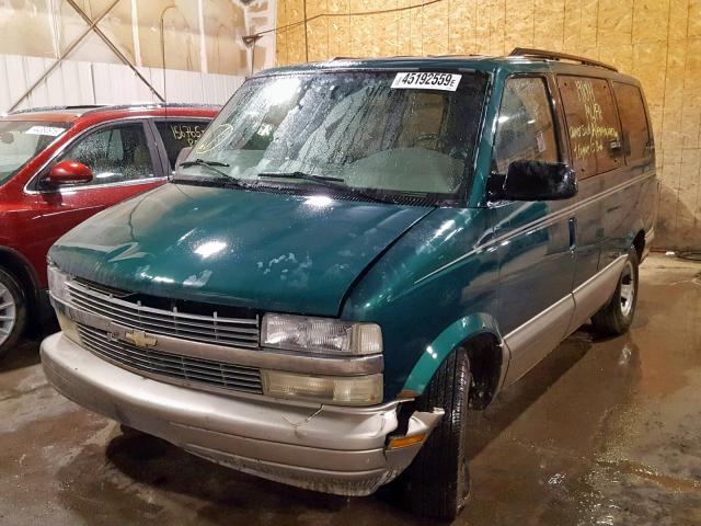 1GNEL19WX1B132691 - 2001 CHEVROLET ASTRO GREEN photo 2