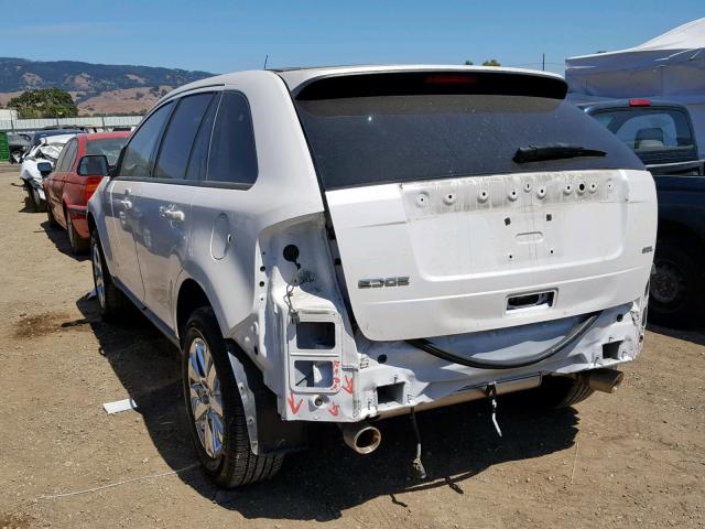 2FMDK3JC1DBE19030 - 2013 FORD EDGE SEL WHITE photo 3