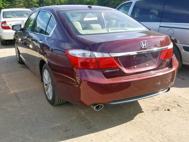 1HGCR3F89EA014578 - 2014 HONDA ACCORD EXL MAROON photo 3