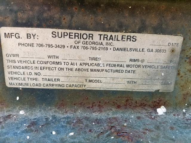 4M8US1629VD000878 - 1997 UTILITY TRAILER BLACK photo 10