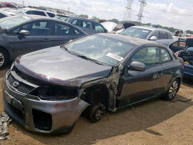 KNAFU6A23D5681925 - 2013 KIA FORTE EX GRAY photo 2