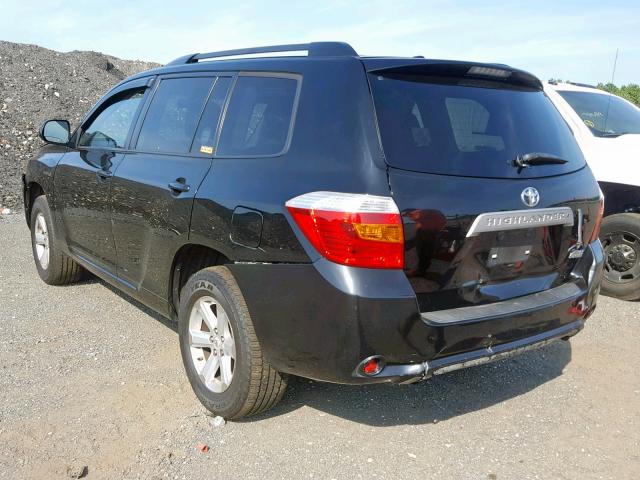 5TDJK3EH4AS030437 - 2010 TOYOTA HIGHLANDER BLACK photo 3