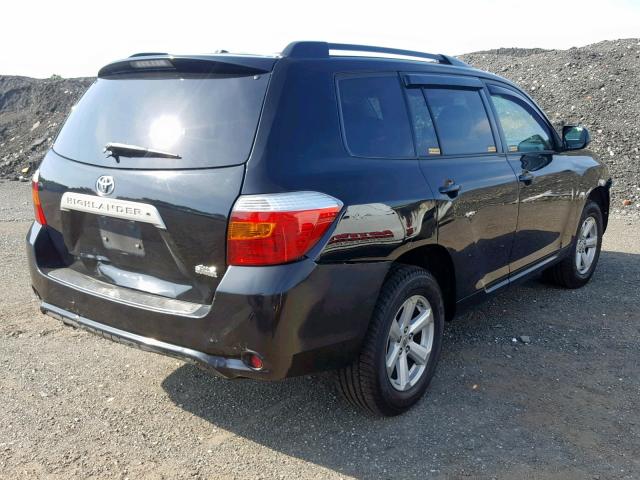 5TDJK3EH4AS030437 - 2010 TOYOTA HIGHLANDER BLACK photo 4