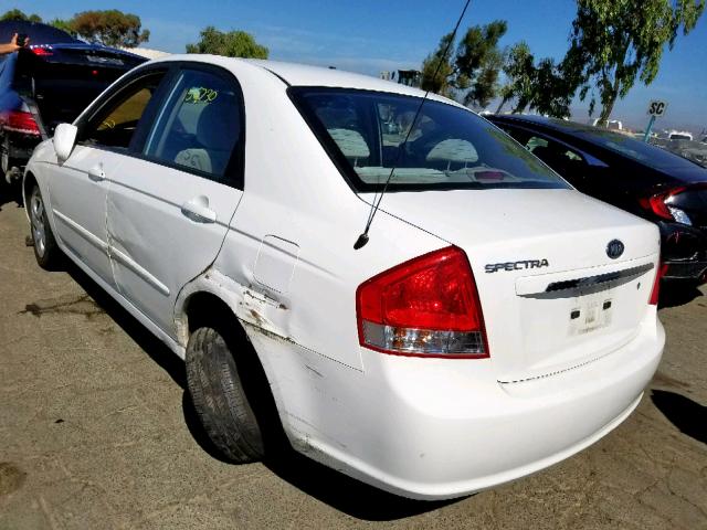 KNAFE222895663836 - 2009 KIA SPECTRA EX WHITE photo 3