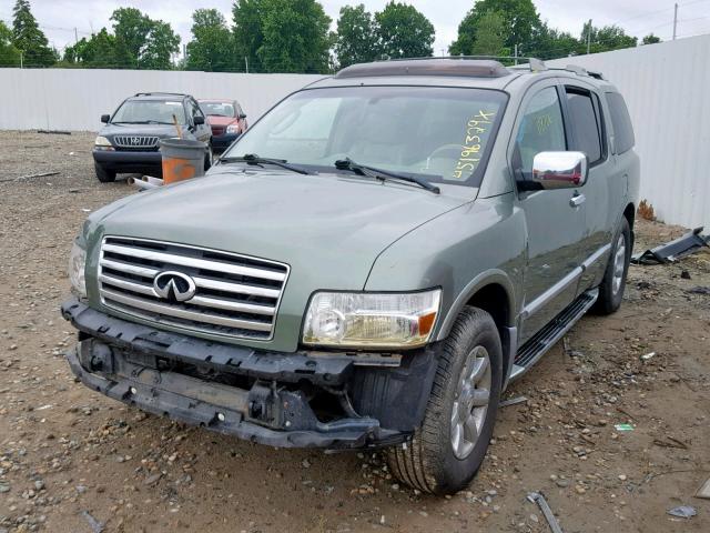 5N3AA08C14N805016 - 2004 INFINITI QX56 GREEN photo 2