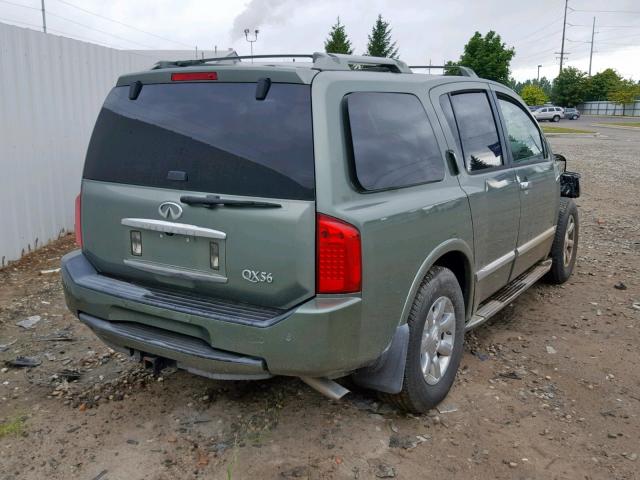 5N3AA08C14N805016 - 2004 INFINITI QX56 GREEN photo 4