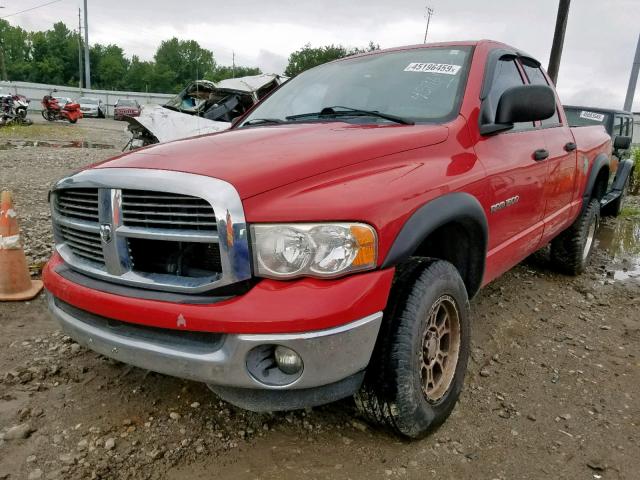 1D7HU18NX5S250764 - 2005 DODGE RAM 1500 S RED photo 2