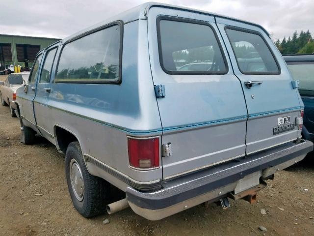 1GNGV26K4KF181373 - 1989 CHEVROLET SUBURBAN V BLUE photo 3