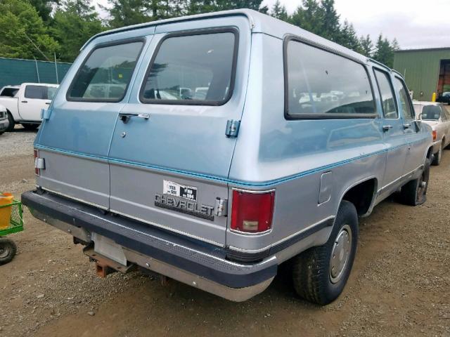 1GNGV26K4KF181373 - 1989 CHEVROLET SUBURBAN V BLUE photo 4