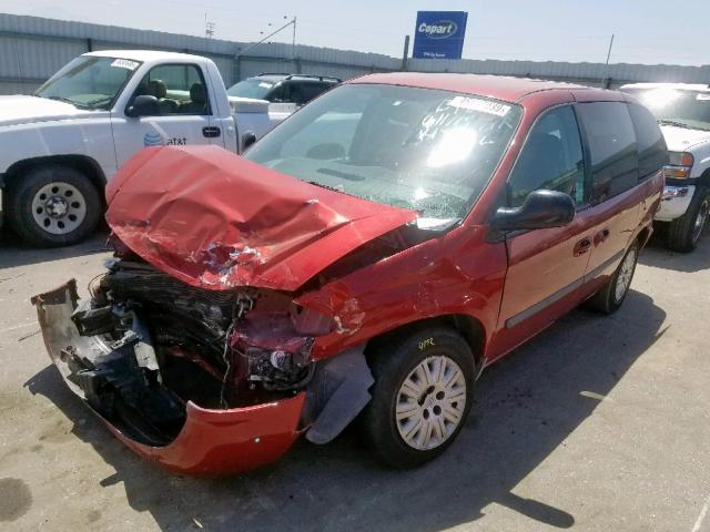 1A4GJ45R57B135784 - 2007 CHRYSLER TOWN & COU RED photo 2