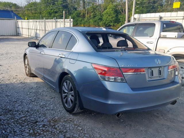 1HGCP3F80BA014955 - 2011 HONDA ACCORD EXL BLUE photo 3