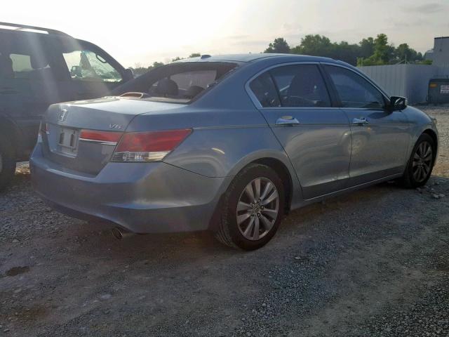 1HGCP3F80BA014955 - 2011 HONDA ACCORD EXL BLUE photo 4