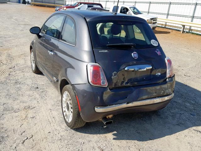 3C3CFFCRXET276029 - 2014 FIAT 500 LOUNGE GRAY photo 3