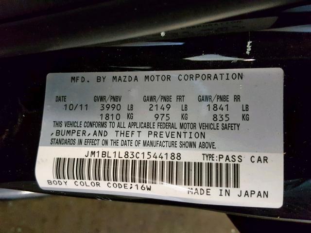 JM1BL1L83C1544188 - 2012 MAZDA 3 I BLUE photo 10