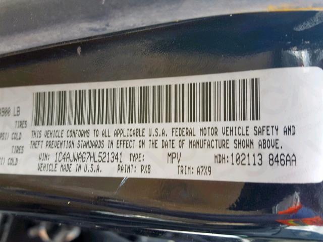 1C4AJWAG7HL521341 - 2017 JEEP WRANGLER S 黑色 照片 10