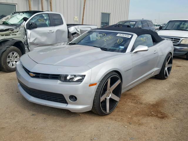 2G1FD3D30F9286086 - 2015 CHEVROLET CAMARO LT SILVER photo 2