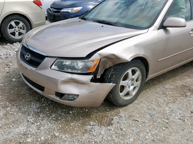 5NPEU46F26H117636 - 2006 HYUNDAI SONATA GLS TAN photo 9