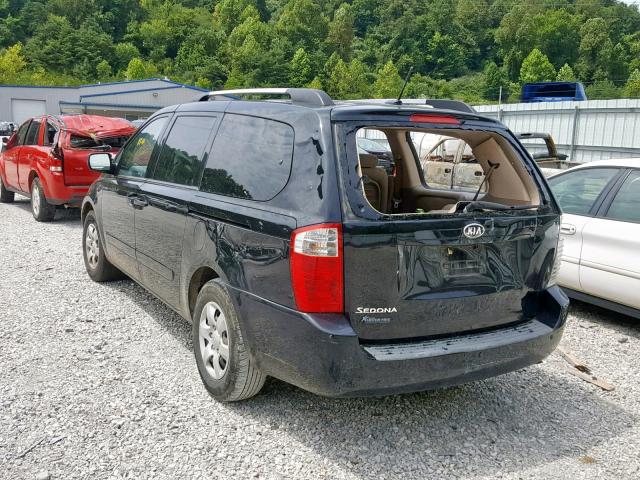 KNDMG4C38A6334186 - 2010 KIA SEDONA LX BLACK photo 3