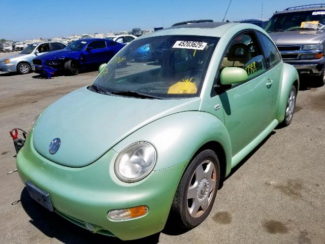 3VWCD21CXYM492323 - 2000 VOLKSWAGEN NEW BEETLE მწვანე ფოტო 2