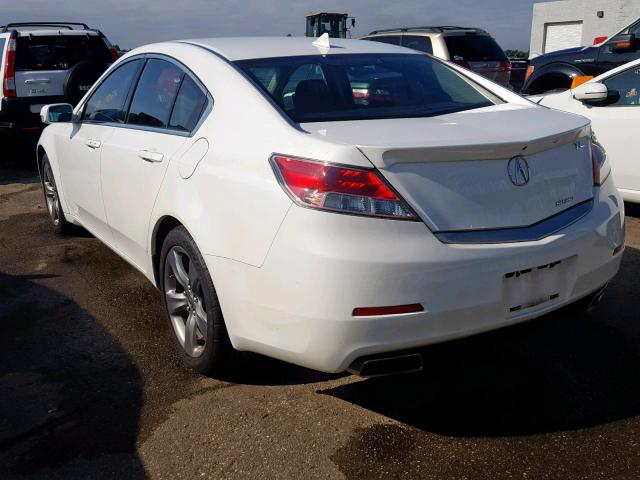 19UUA9F5XDA003298 - 2013 ACURA TL TECH WHITE photo 3