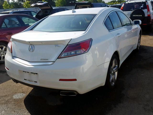 19UUA9F5XDA003298 - 2013 ACURA TL TECH WHITE photo 4