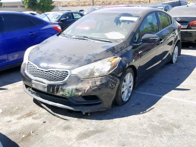 KNAFX4A80E5105209 - 2014 KIA FORTE EX BLACK photo 2