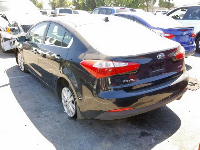 KNAFX4A80E5105209 - 2014 KIA FORTE EX BLACK photo 3