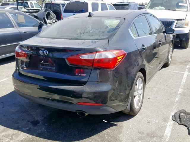 KNAFX4A80E5105209 - 2014 KIA FORTE EX BLACK photo 4