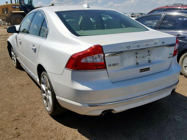 YV1902MB1F1182951 - 2015 VOLVO S80 PREMIE WHITE photo 3