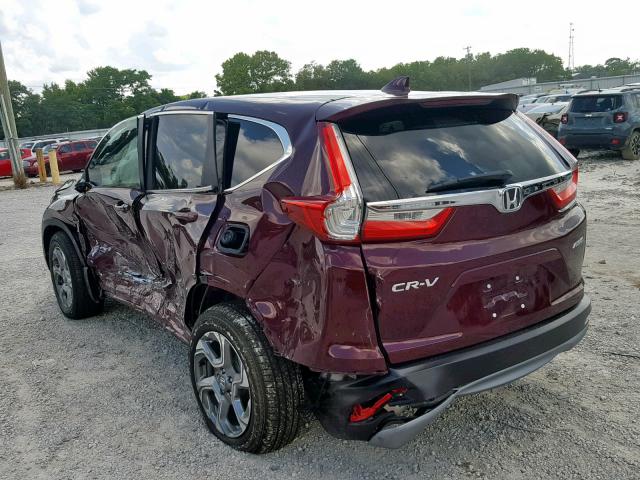 7FARW2H88JE071594 - 2018 HONDA CR-V EXL BURGUNDY photo 3