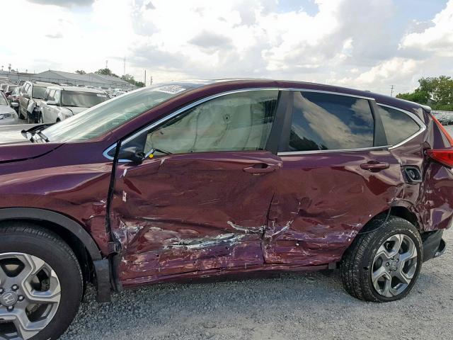 7FARW2H88JE071594 - 2018 HONDA CR-V EXL BURGUNDY photo 9